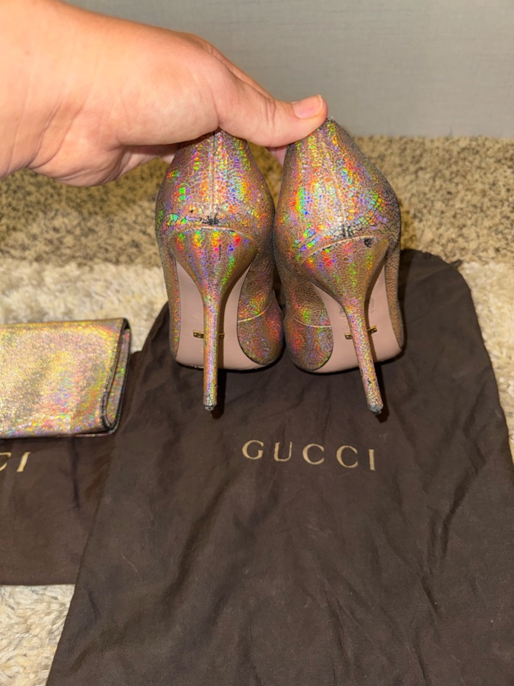 Gucci Holographic Iridescent Envelope Clutch and bag - Multi-Color - Picture 7 of 12